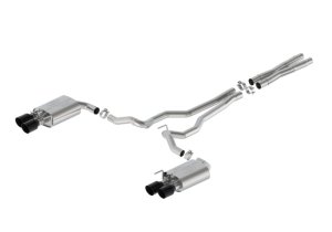 Ford Mustang Performance Exhaust - Ford Racing - Extreme Cat-Back, Active, Quad 4 in. Black Chrome Plated Tips - Black - 2024+ Ford Mustang Performance Exhaust - Ford Racing - Extreme Cat-Back, Active, Quad 4 in. Black Chrome Plated Tips - Black - 2024+